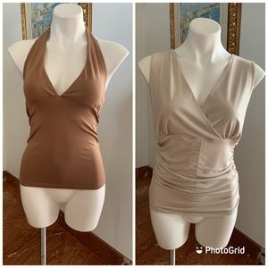 2 tops , Brown and Tan , size M